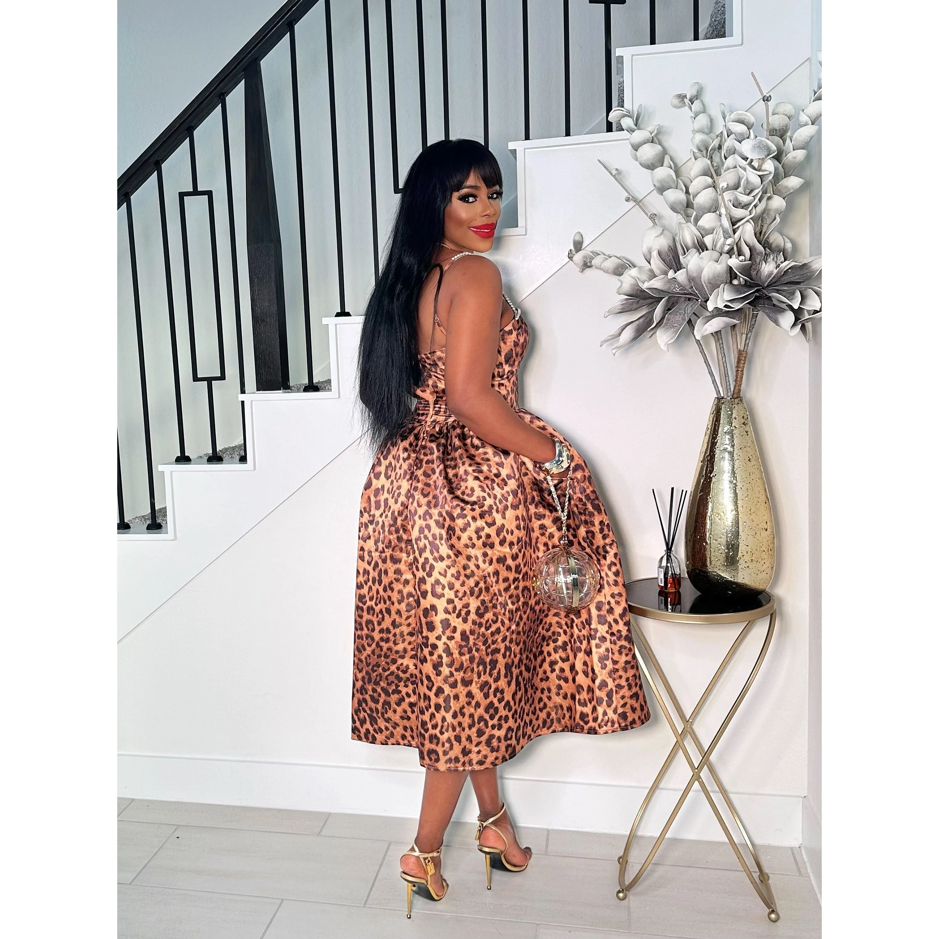 QUEEN TREATMENT LEOPARD PRINT DRESS