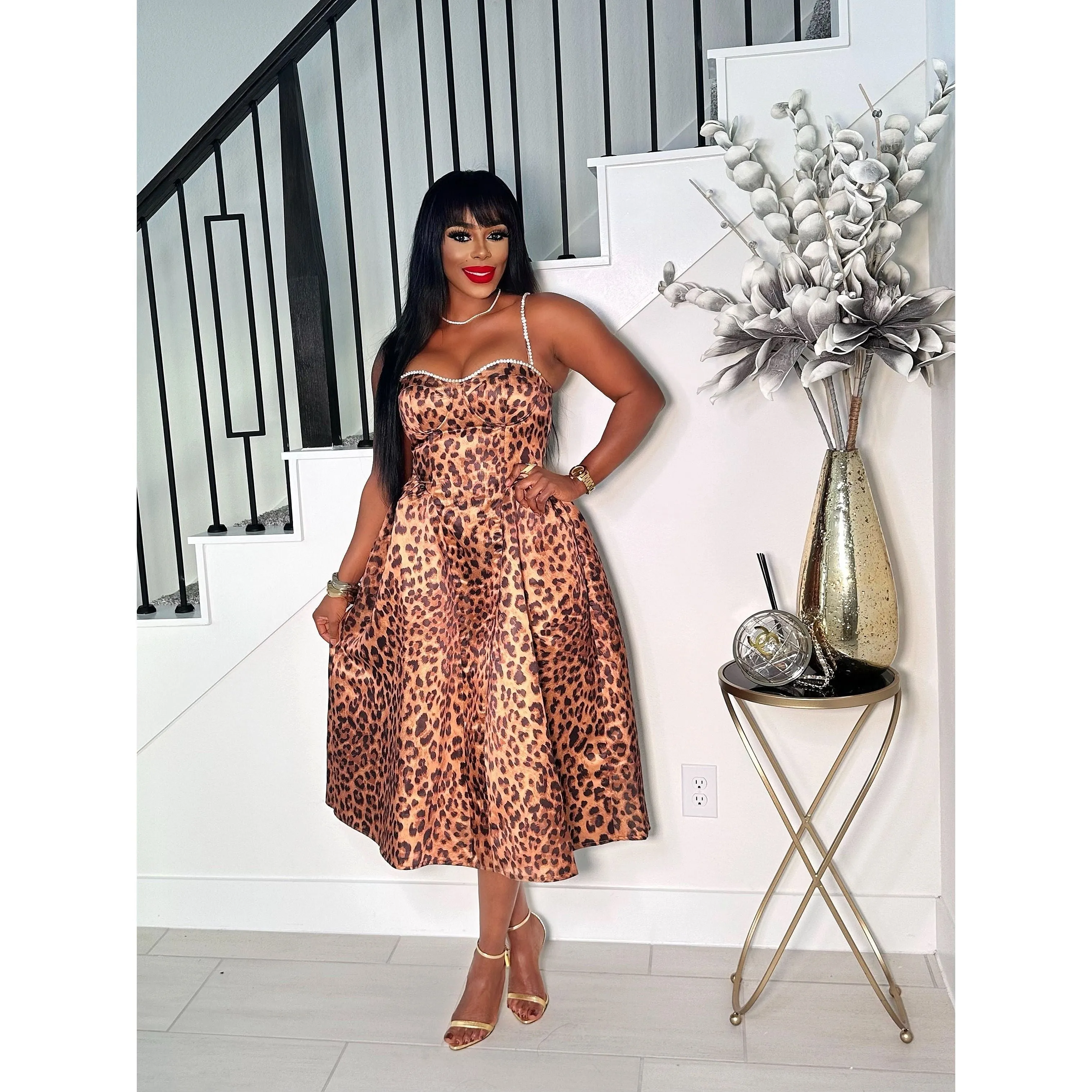 QUEEN TREATMENT LEOPARD PRINT DRESS