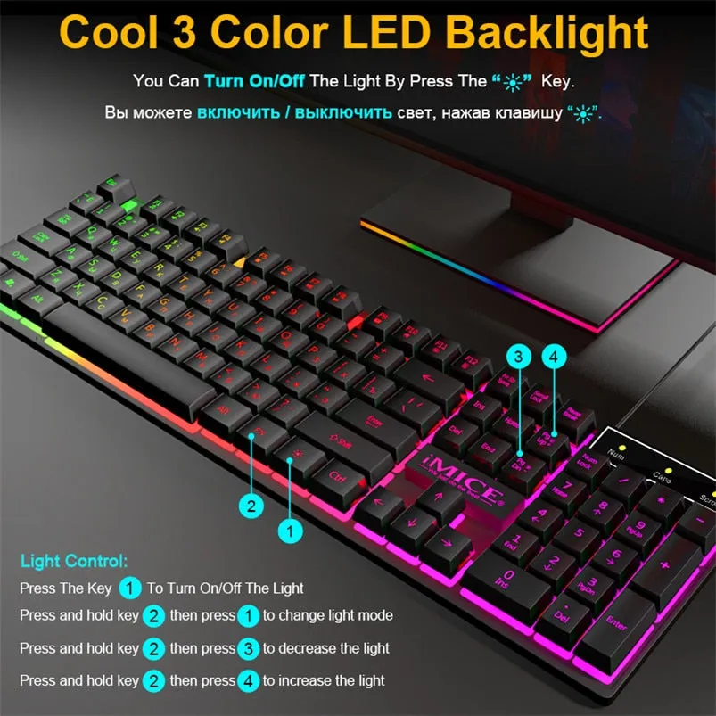 Quiet Spill-Resistant Mechanical Wired Gaming Keyboard