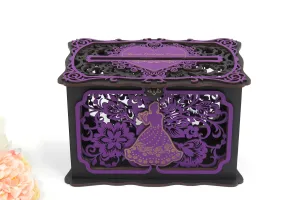 Quinceanera Card Box, Mis Quince Anos Money Box, Custom Quinceanera Cards Holder, Sweet 16 Party Reception, Sweet 15,&nbsp; Wedding Reception, Wedding Gift, Quinceanera Gift, Handmade