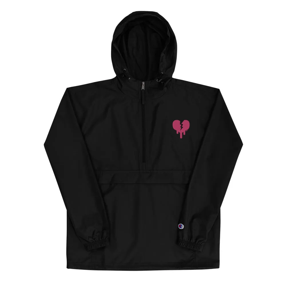 "Broken heart" Embroidered Champion Packable Jacket design by Hero.