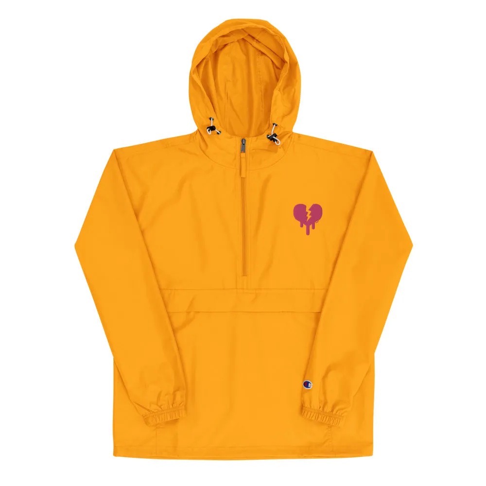 "Broken heart" Embroidered Champion Packable Jacket design by Hero.