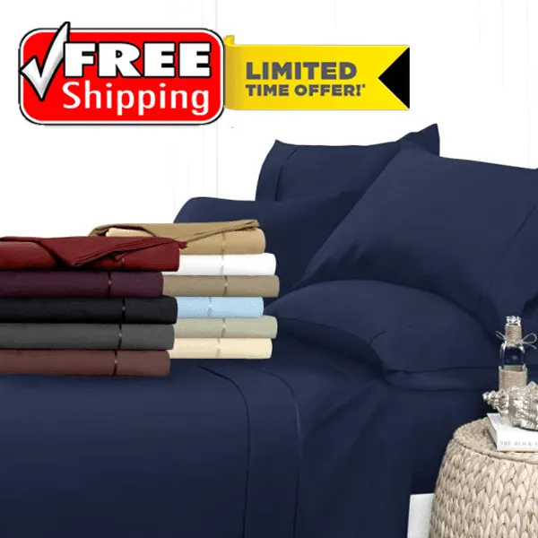 "Luxury Deep-Pocket Bamboo Bed Sheet Set" - FREE SHIPPING!