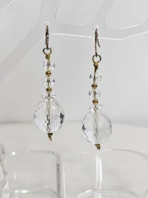 "Natural Clear Quartz Faceted Crystal Earrings" by Tonnie's Chest