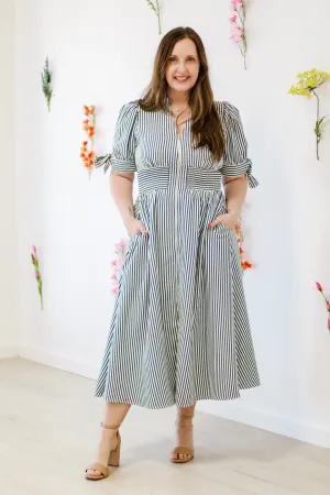 "Seas The Day" Striped Midi Dress