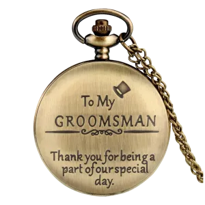 "To My Groomsman" Bronze Pocket Watch