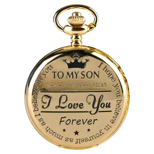 "To My Son" Gold Pocket Watch