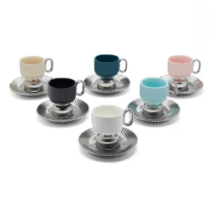 RABAT PLANE COFFEE CUP & SAUCER SET OF 12