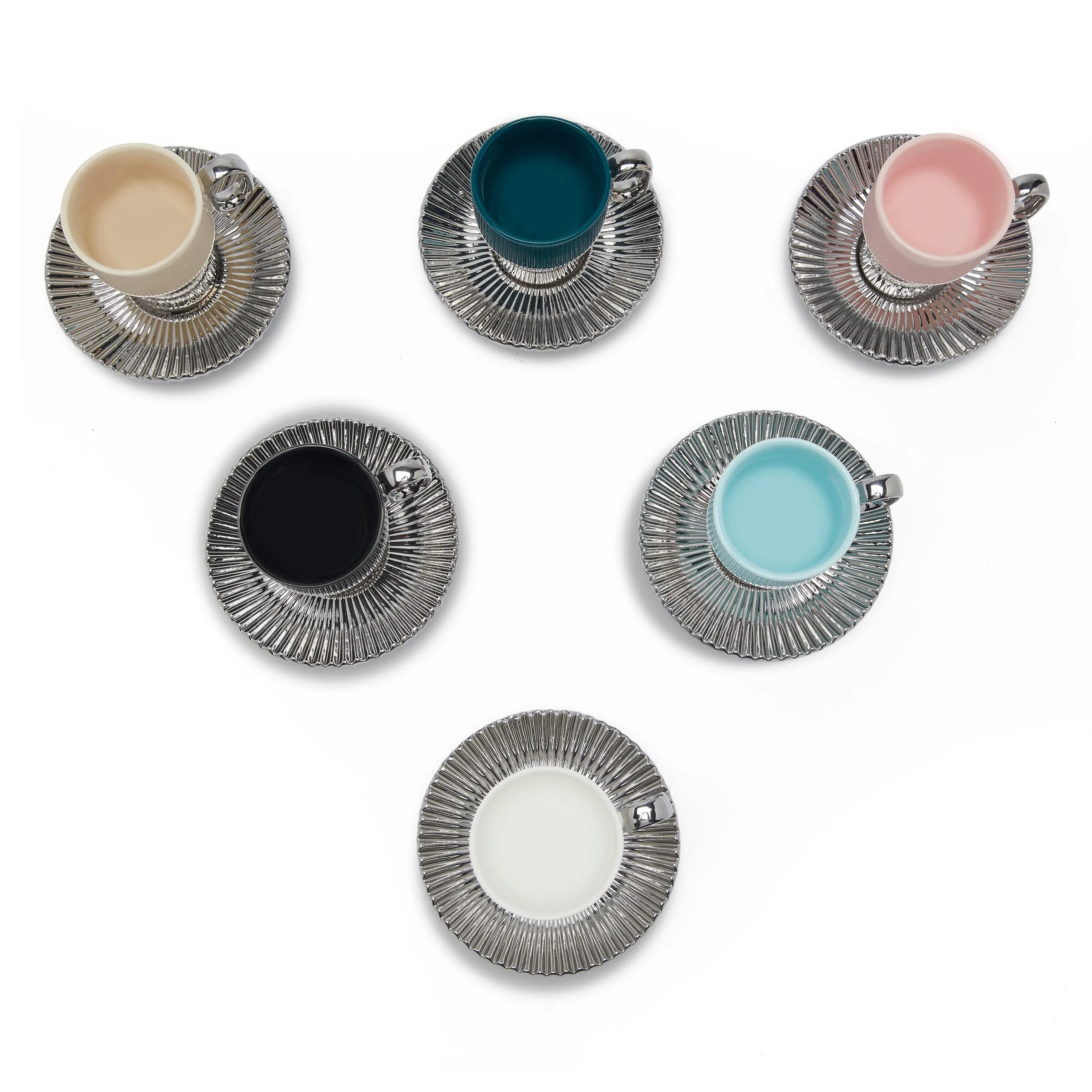 RABAT PLANE COFFEE CUP & SAUCER SET OF 12