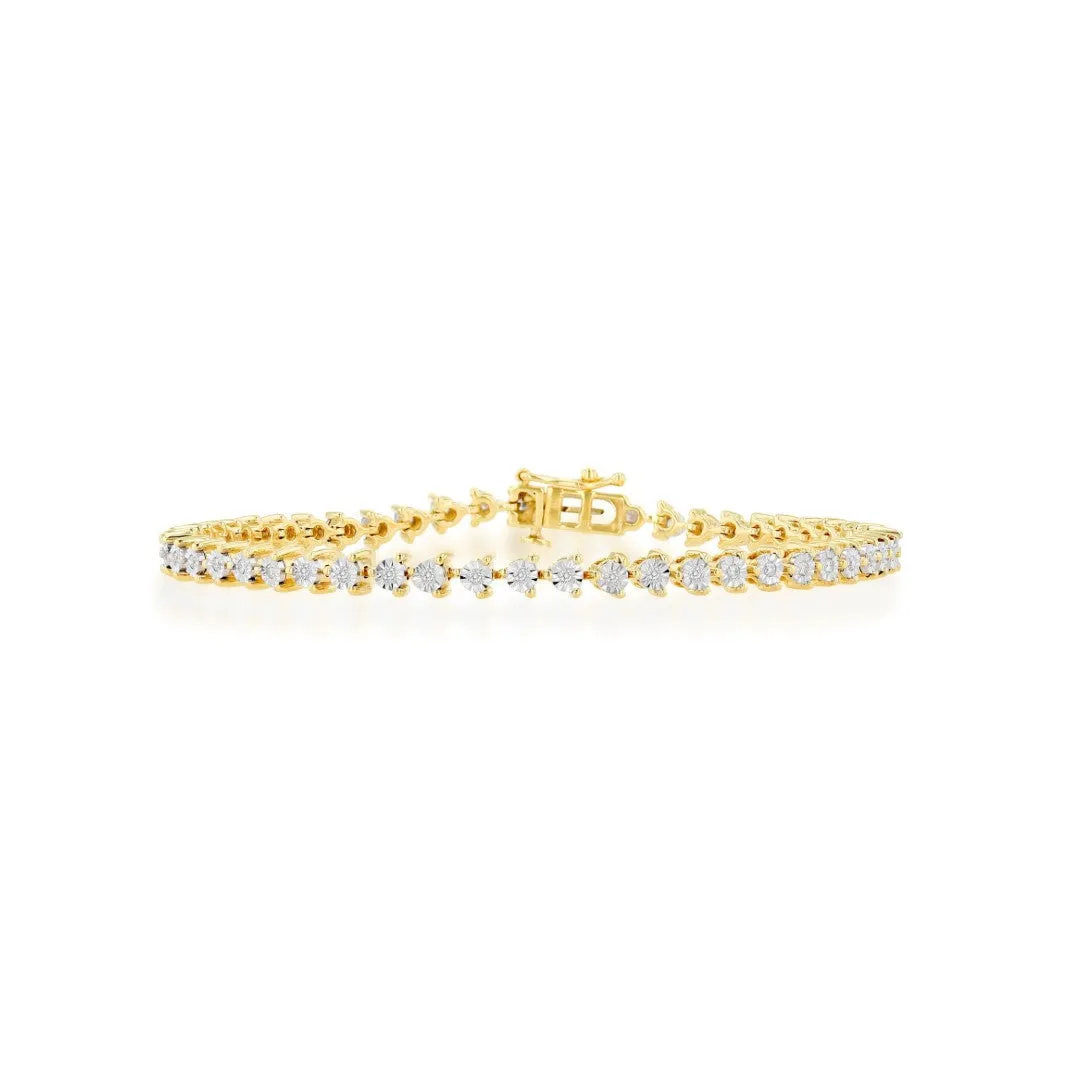 Rachel Reid Three Prong Diamond Tennis Bracelet
