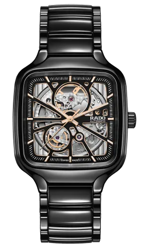 RADO True Square Automatic Open Heart Black Ceramic Men's Watch R27086162