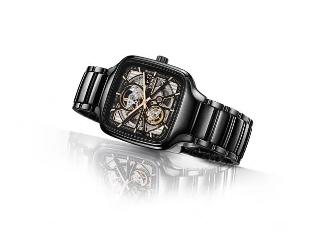 RADO True Square Automatic Open Heart Black Ceramic Men's Watch R27086162