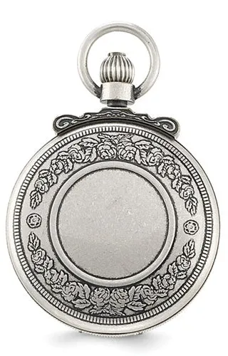 Railroad Pocket Watch, Antiqued Steam Engine Closing Cover Design