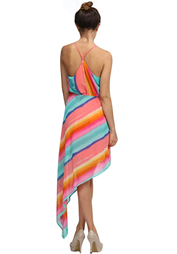 Rainbow Power Asymmetrical Hem Dress