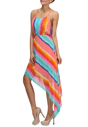 Rainbow Power Asymmetrical Hem Dress