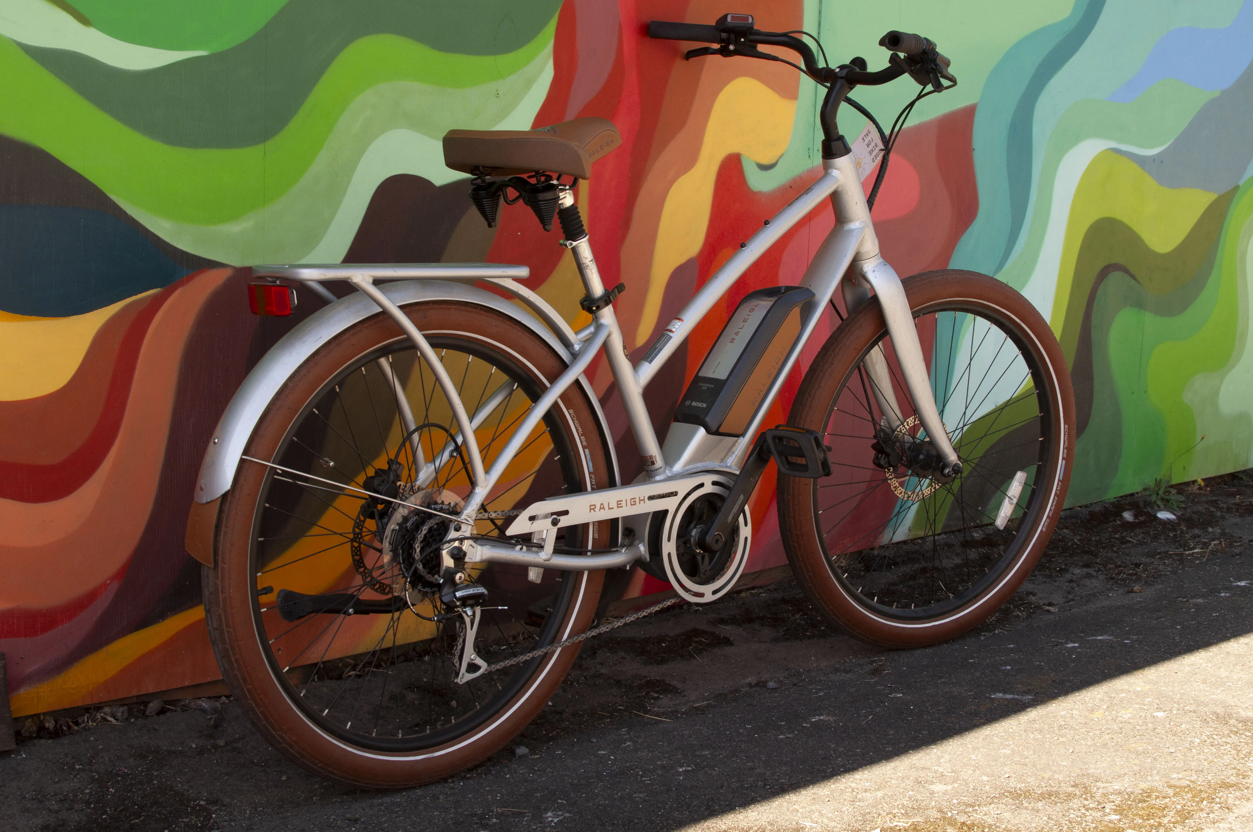 Raleigh Retroglide E-Bike, Silver, 46cm