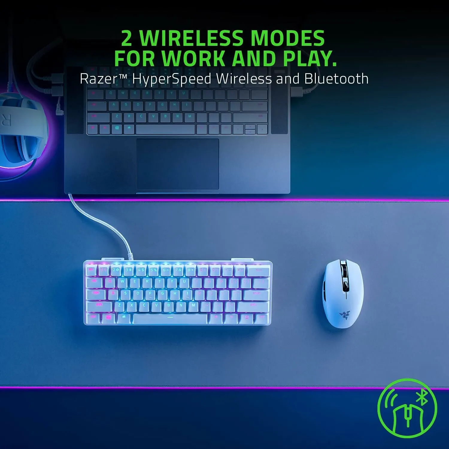 Razer Orochi V2 Wireless Gaming Mouse: Ultra Lightweight / 2 Wireless Modes / Up to 950hrs Battery Life / Mechanical Mouse Switches / 5G Advanced 18K DPI Optical Sensor.