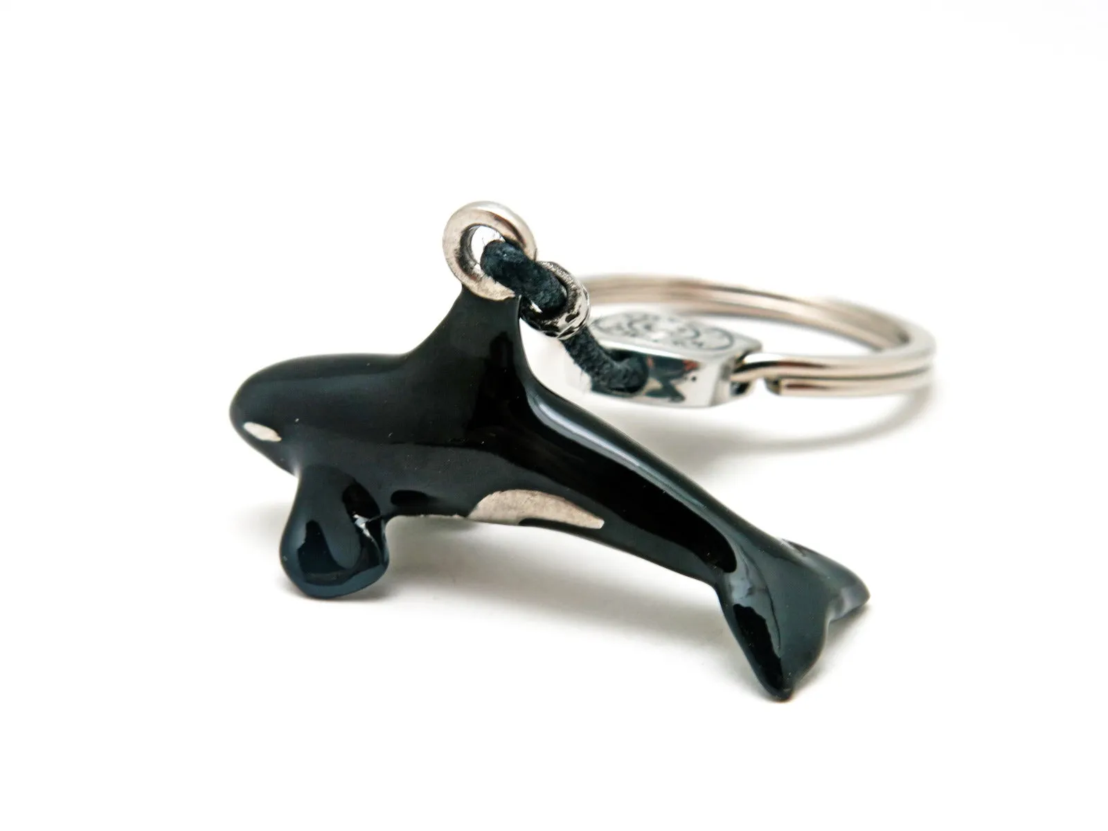 Real Silver Key chain: Killer Whale Orca