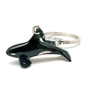Real Silver Key chain: Killer Whale Orca