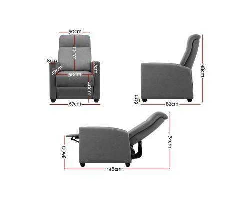 Recliner Chair Luxury Lounge Sofa Single Armchair Padded Accent Chairs
