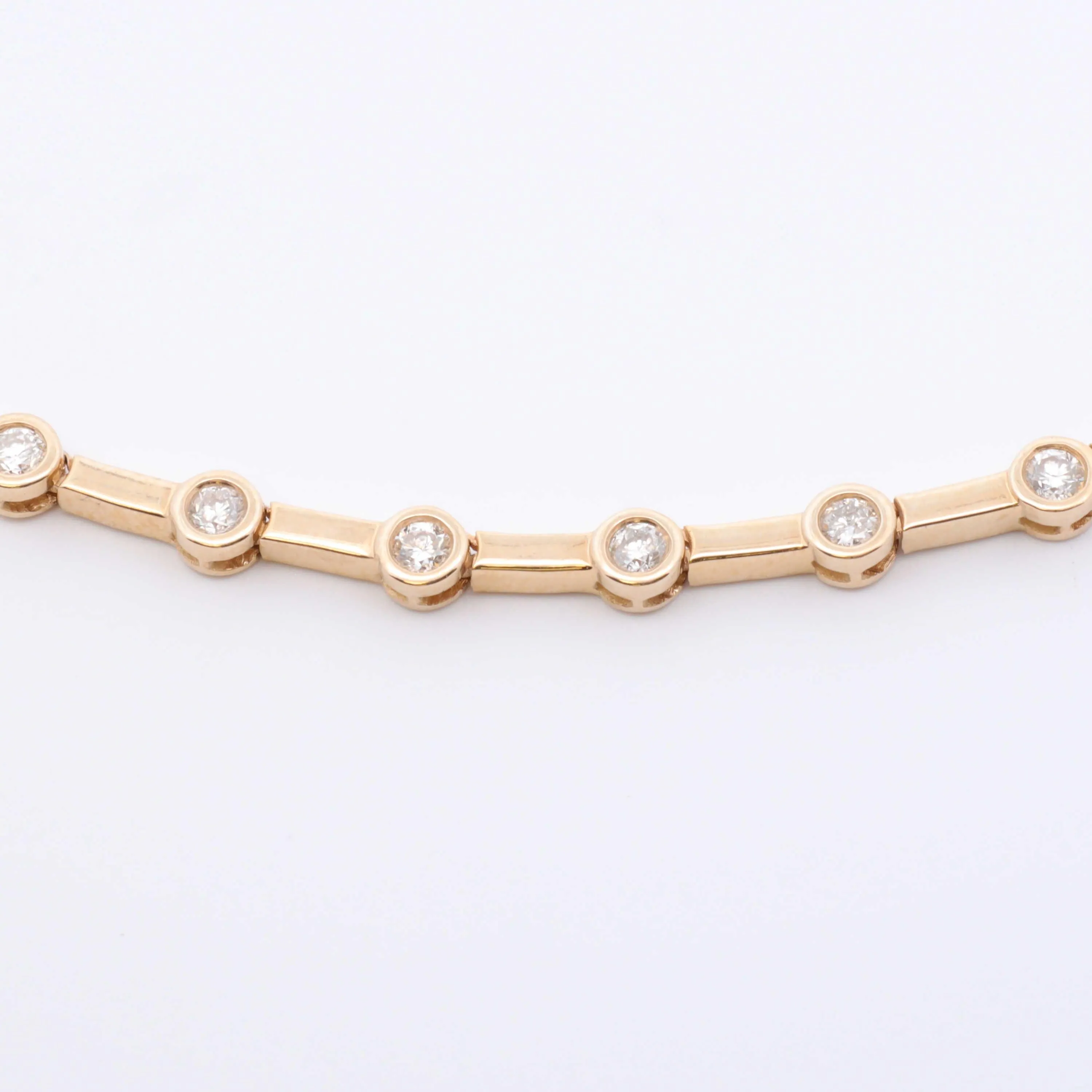 Rectangle Diamond Link Necklace
