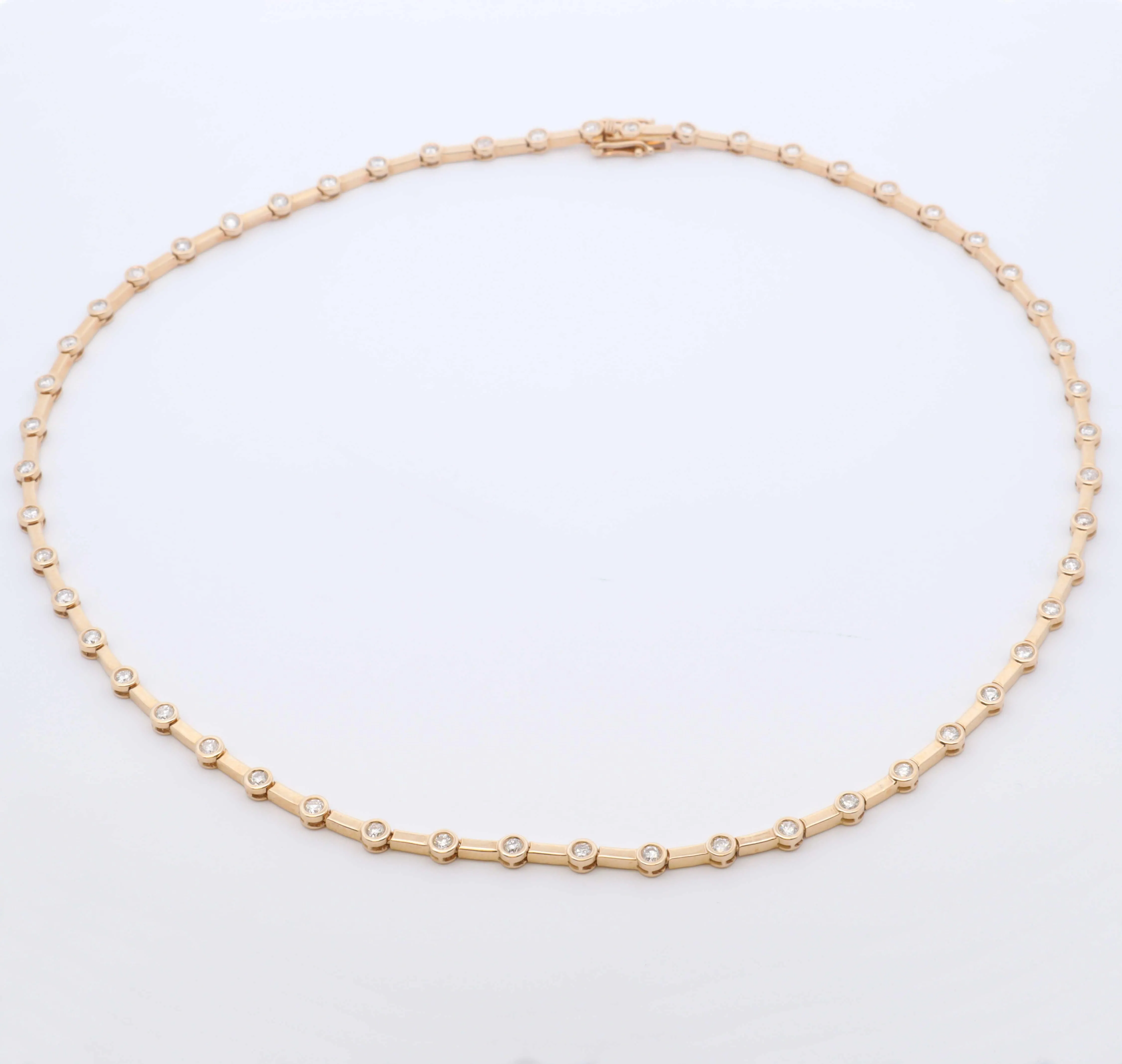 Rectangle Diamond Link Necklace