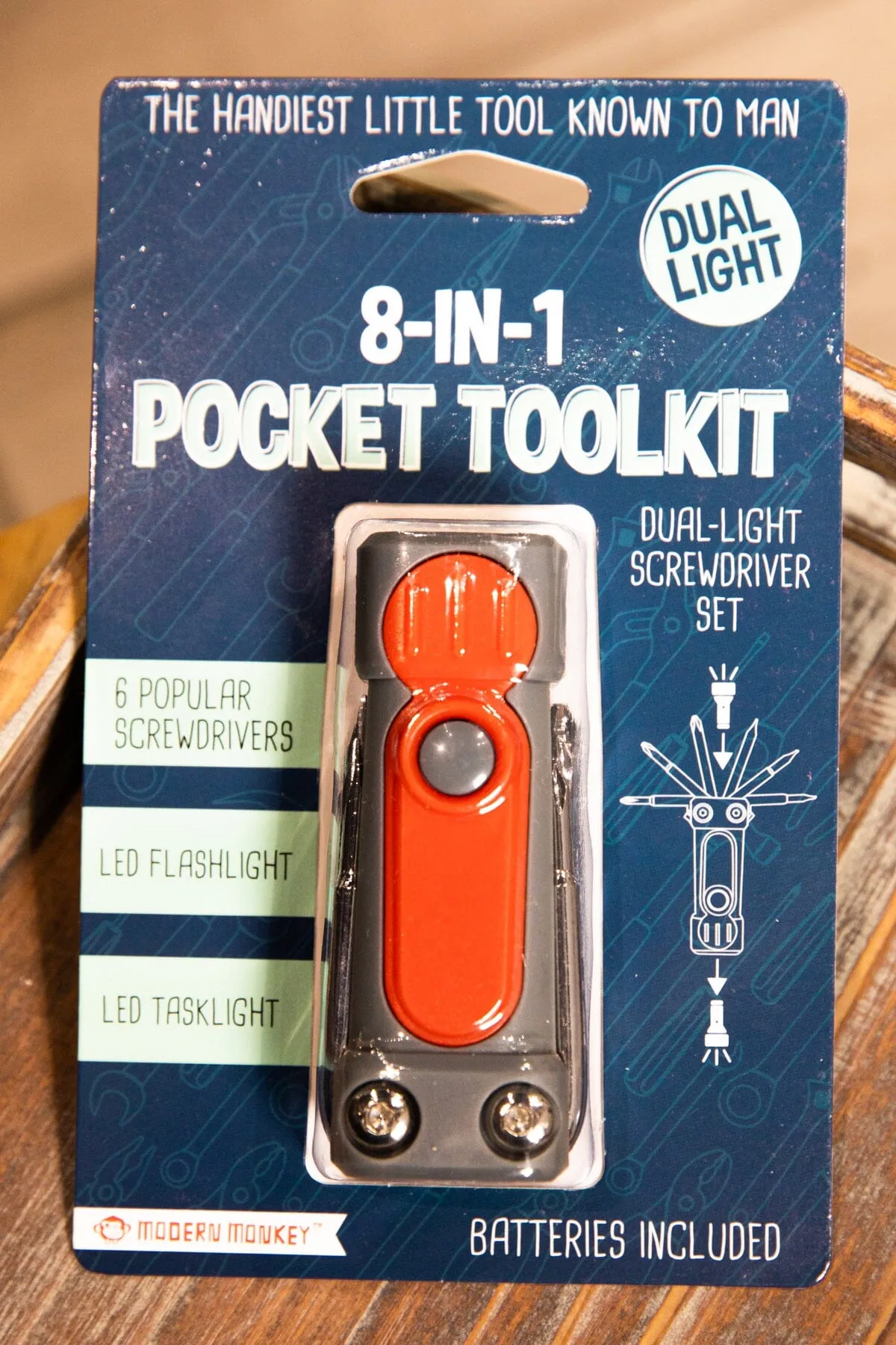 Red 8 in 1 Pocket Tool Kit