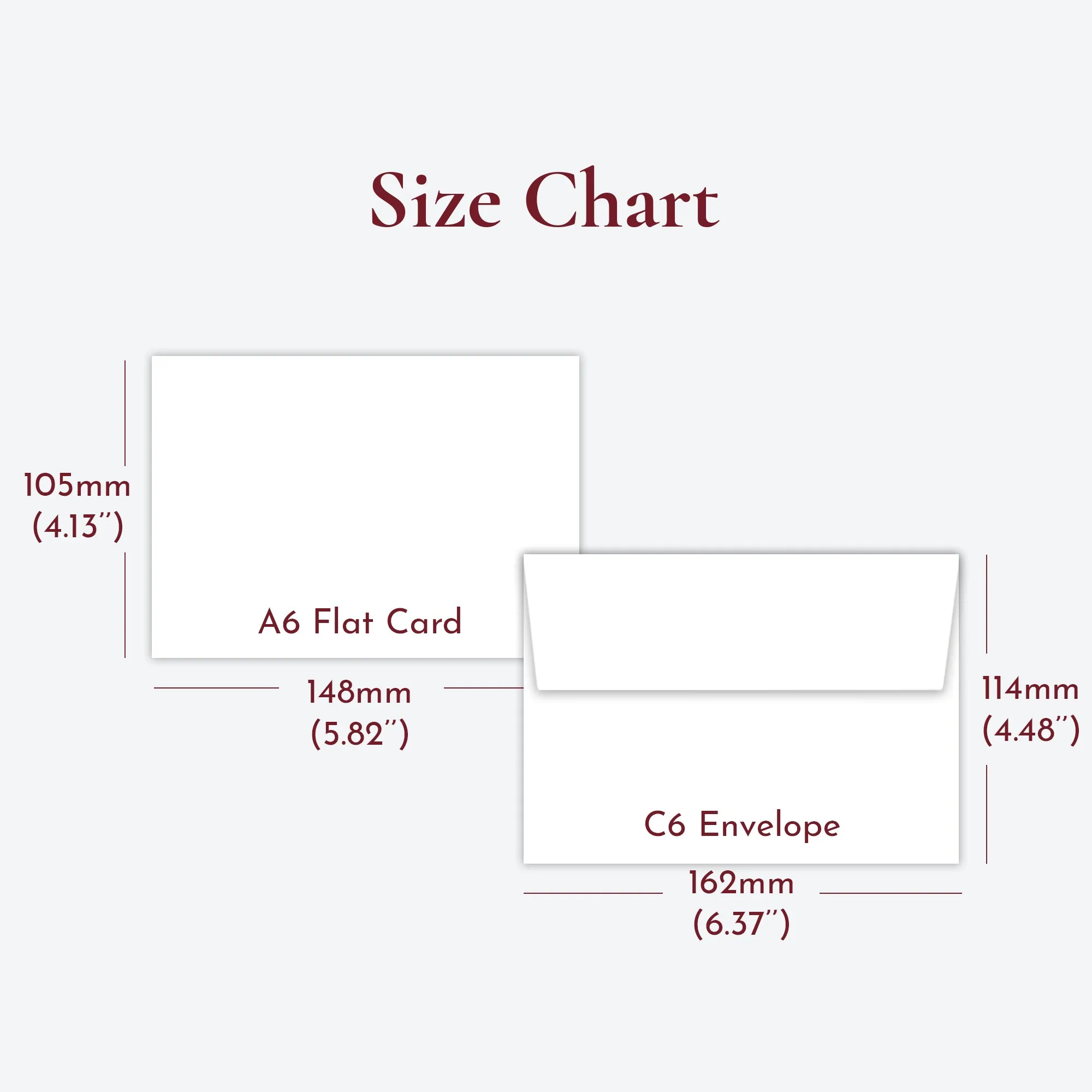 Red Double Love Heart Flat Notecard Set