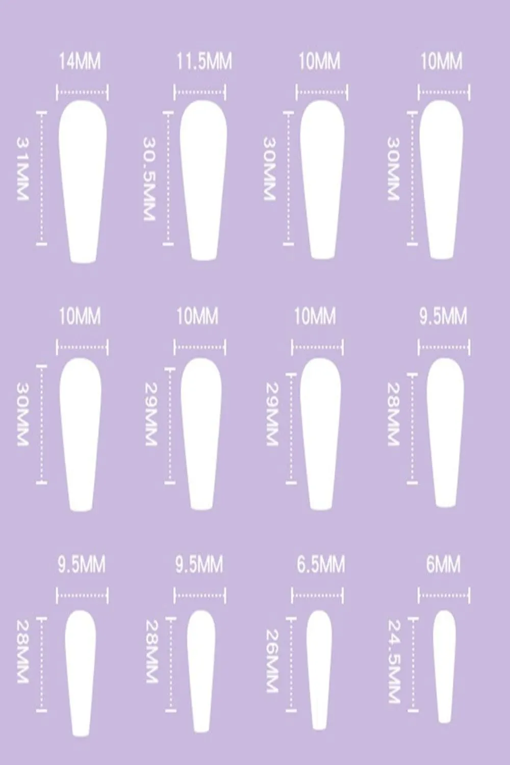 Red Heart French Tip Coffin Wave Swirl Press On Nails Kit