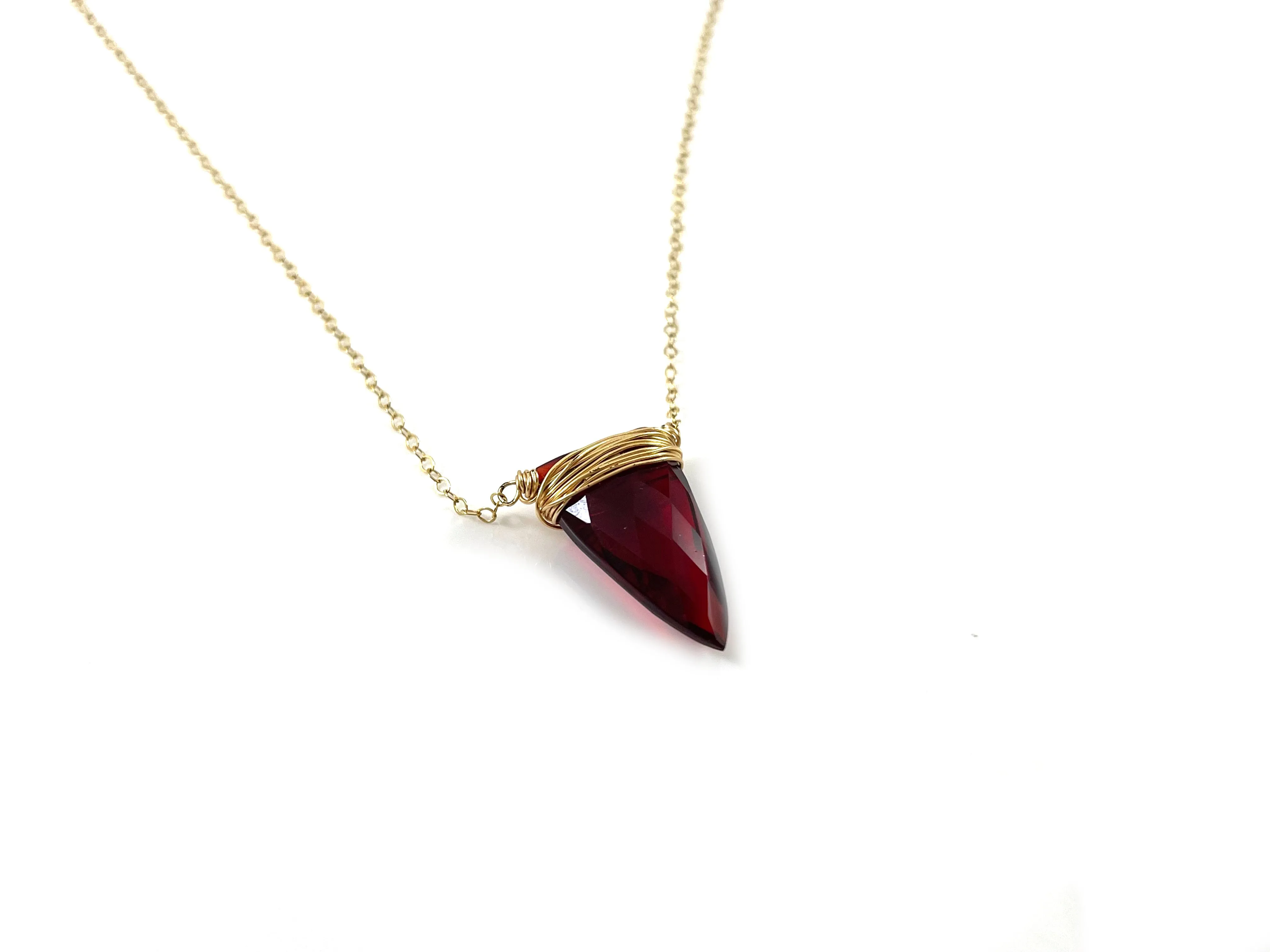 Red Quartz Wire Wrapped Necklace