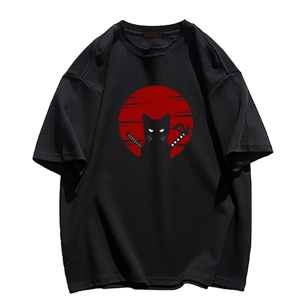 Red Sun Black Cat T-shirt