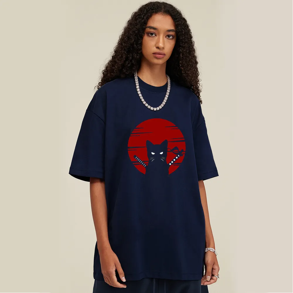 Red Sun Black Cat T-shirt