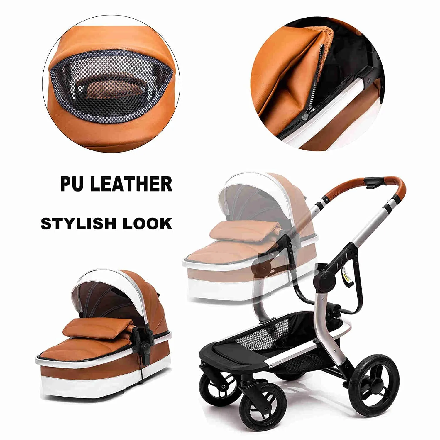 Red Upgraded Luxury 3-in-1 Baby Stroller & Car Seat