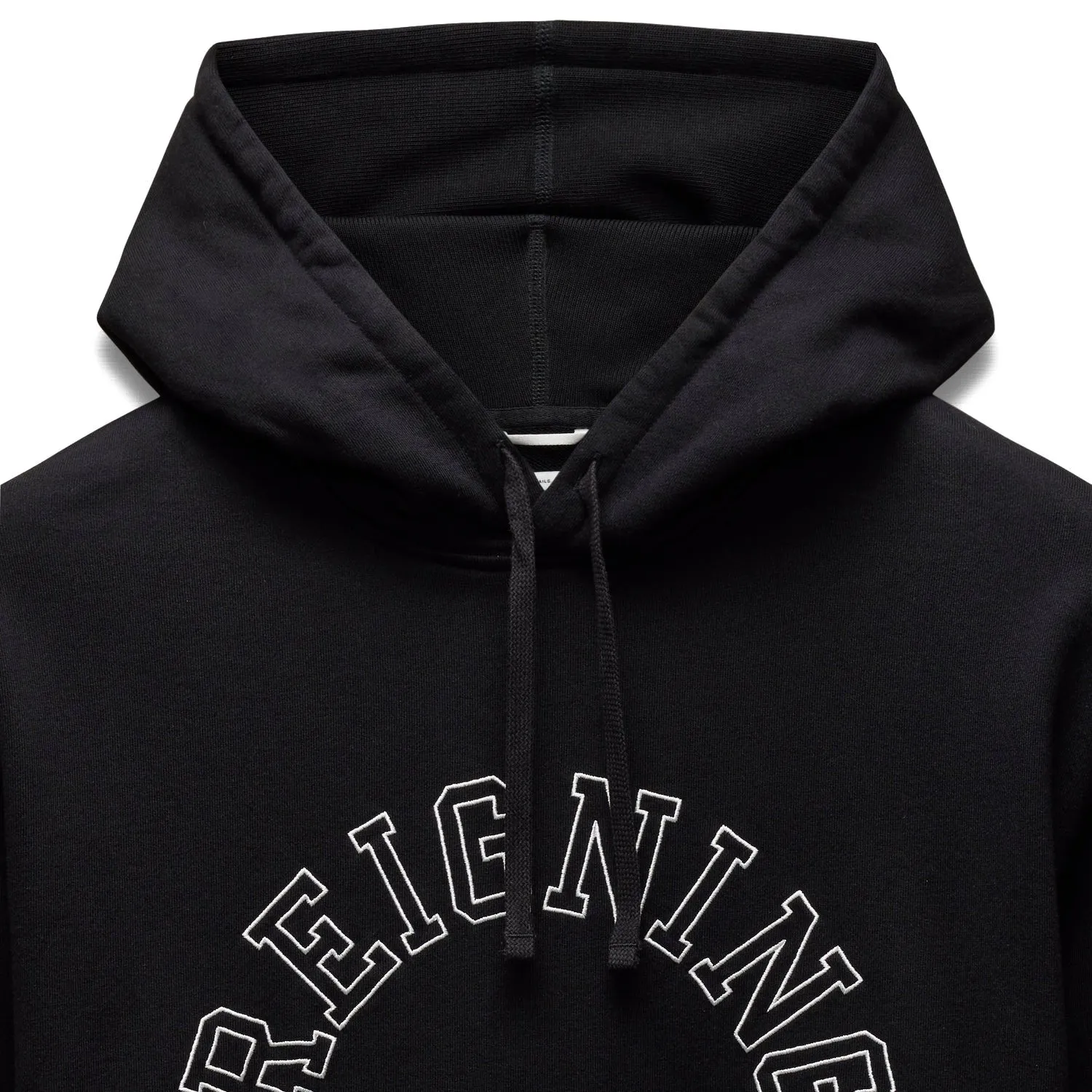 Reigning Champ Men Midweight Terry Arch Logo Hoodie Black White RC-3438-BLW