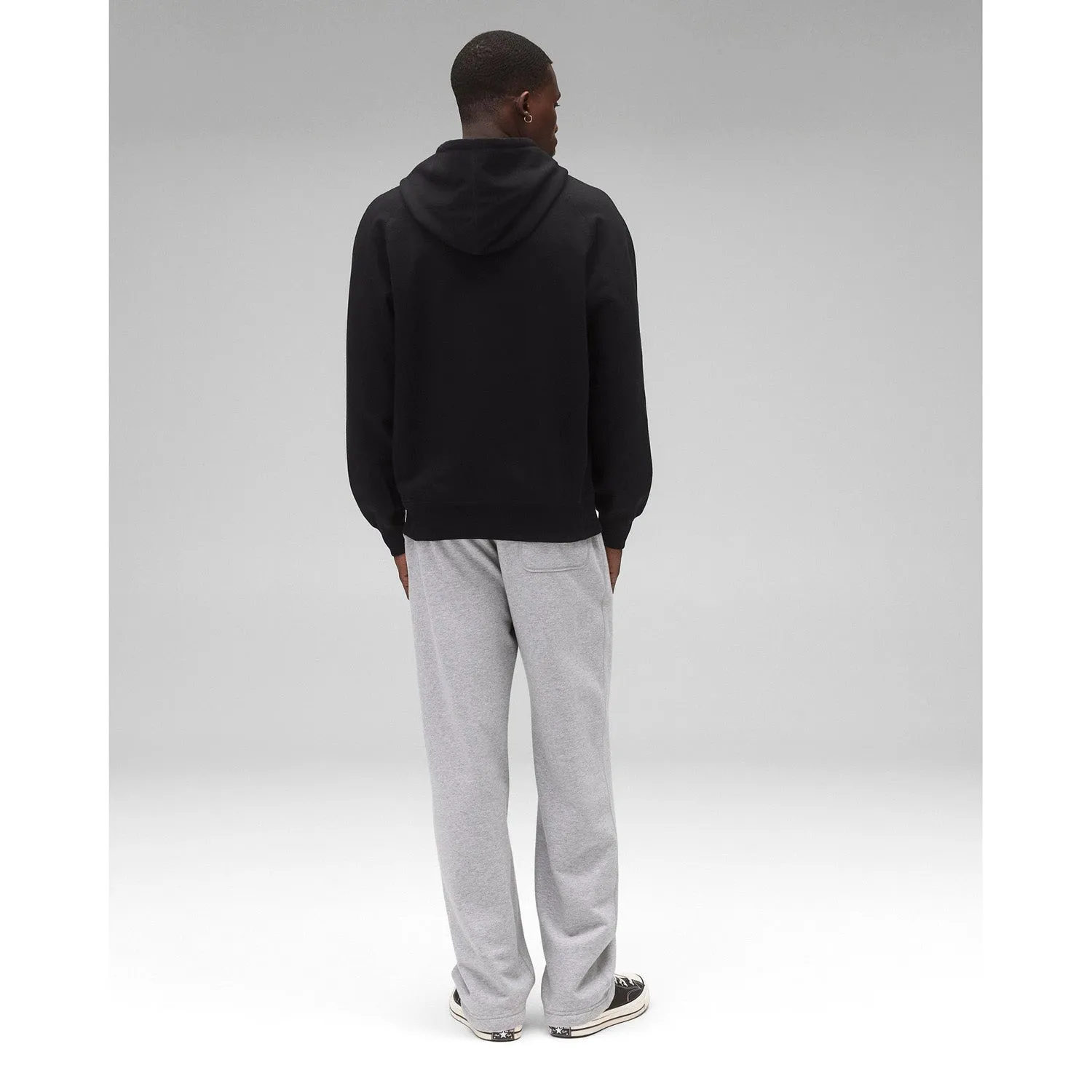 Reigning Champ Men Midweight Terry Arch Logo Hoodie Black White RC-3438-BLW