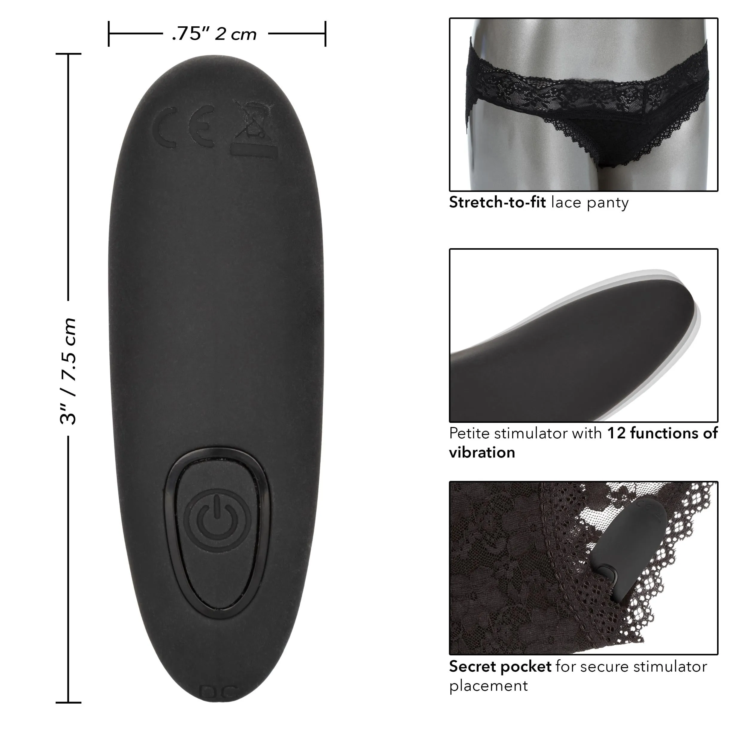 Remote Control Lace Panty Set - S-m