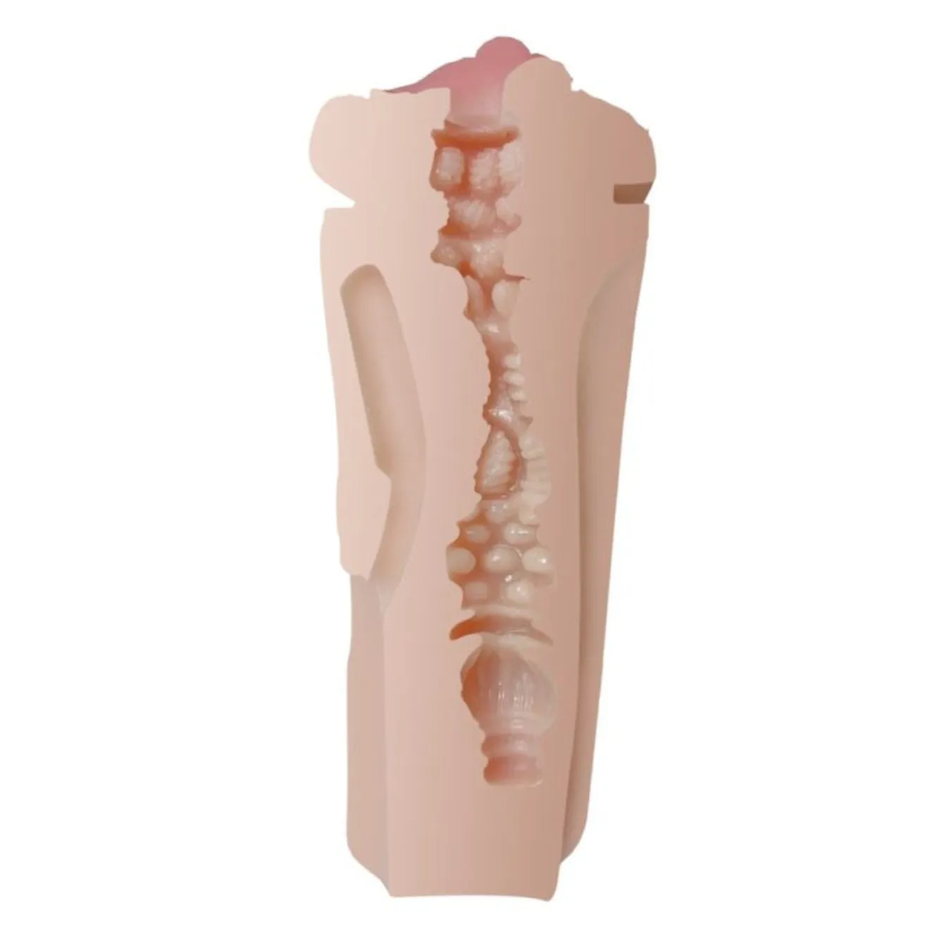Rev-Lite Realistic Vagina Male Masturbator with Textured Canal and Removable Sleeve, 18.5 cm Insertable