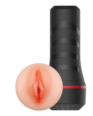 Rev-Lite Realistic Vagina Male Masturbator with Textured Canal and Removable Sleeve, 18.5 cm Insertable