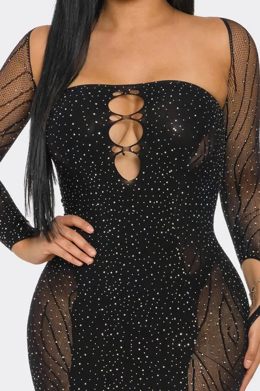 Rhinestone Embellished Seamless Dress