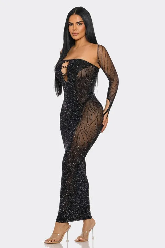 Rhinestone Embellished Seamless Dress