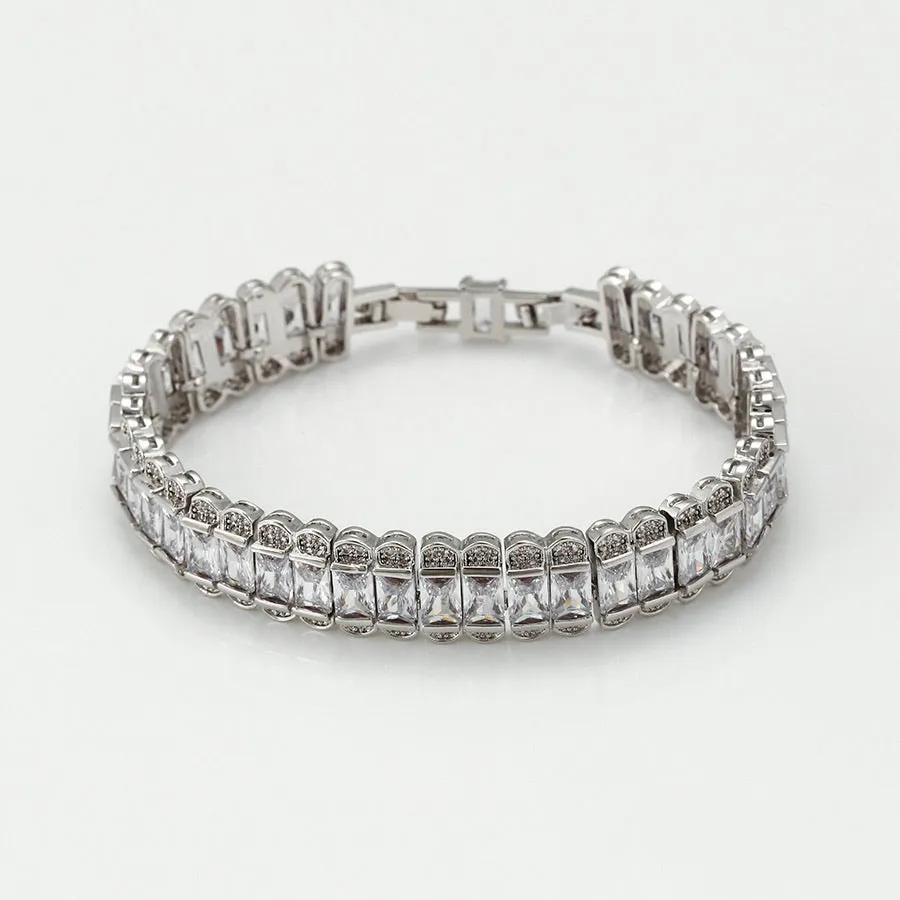 Rhodium Plated CZ Diamond Bracelet