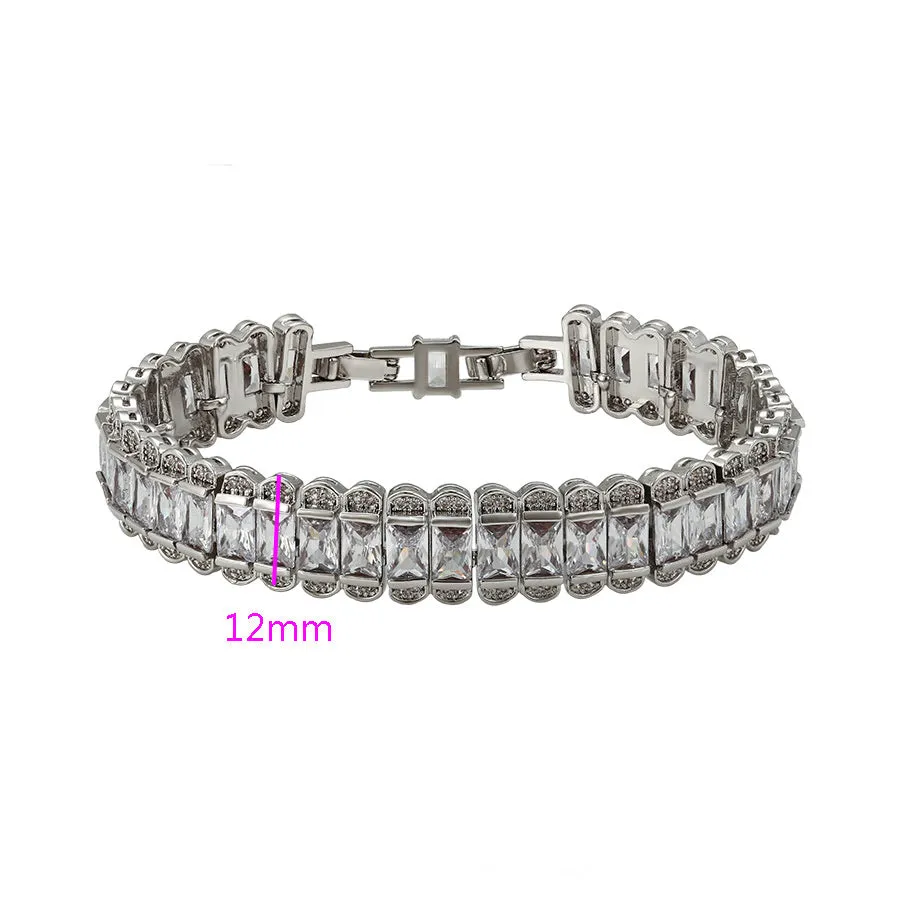 Rhodium Plated CZ Diamond Bracelet