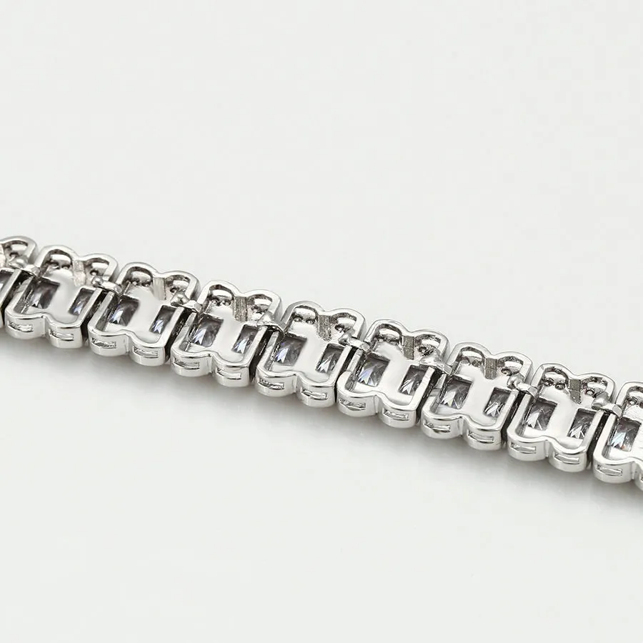 Rhodium Plated CZ Diamond Bracelet