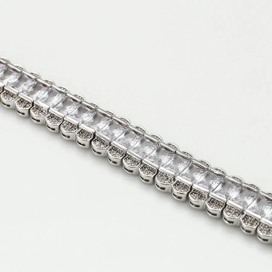 Rhodium Plated CZ Diamond Bracelet