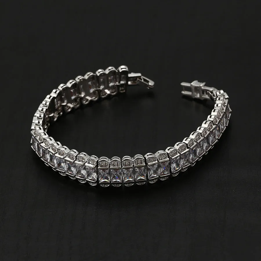Rhodium Plated CZ Diamond Bracelet
