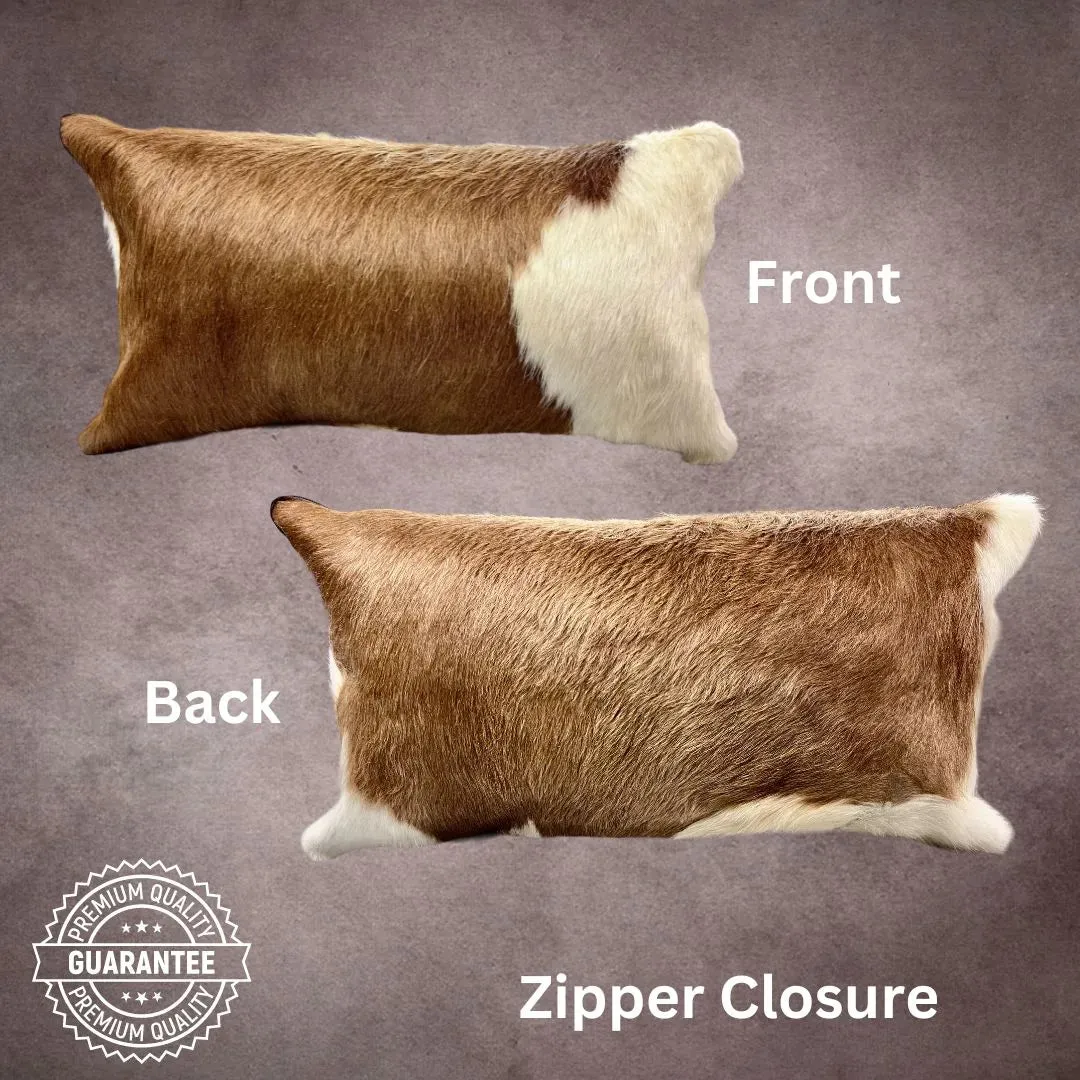 Rich Latte Cowhide Pillow Cover---PL026