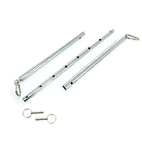 Rimba Silver Adjustable Spreader Bar with Carabine Hooks and d Ring