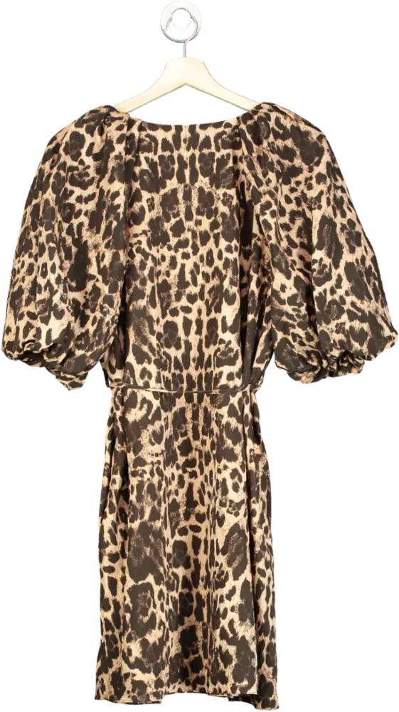 River Island Brown Leopard Print Dress UK 14