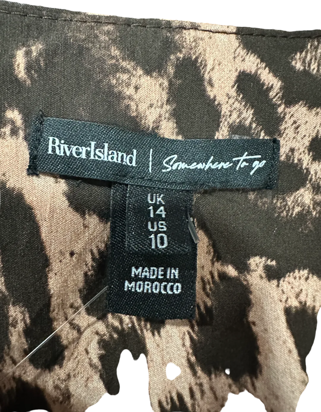 River Island Brown Leopard Print Dress UK 14