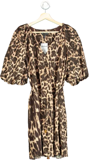 River Island Brown Leopard Print Dress UK 14